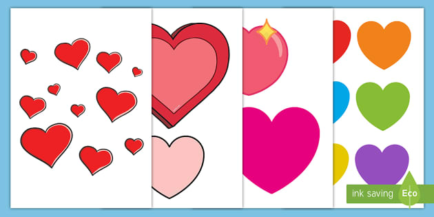 Printable Love hearts, Editable Templates