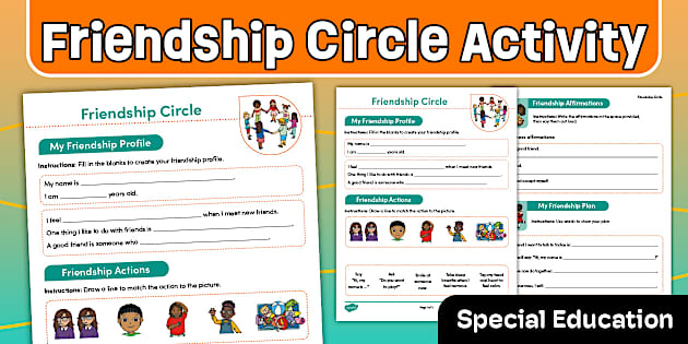Friendship Circle Activity Worksheet for Special Education