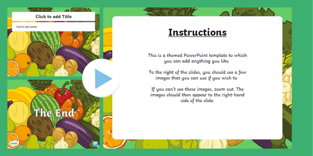 FREE! - Healthy Food Background for PowerPoint - Twinkl