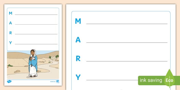 Mary Acrostic Poem Template (teacher made) - Twinkl