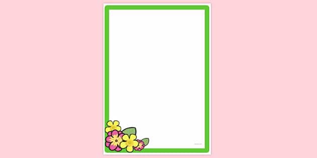 FREE! - Simple Flower Page Border, Page Borders