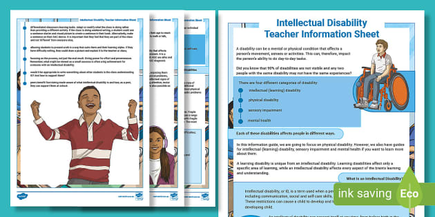 * NEW * Intellectual Disability Teacher Information Sheet