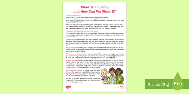 What Is Empathy And How Can We Show It Guide (teacher Made)