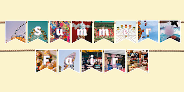 Summer Fair Photo Display Bunting (teacher made) - Twinkl