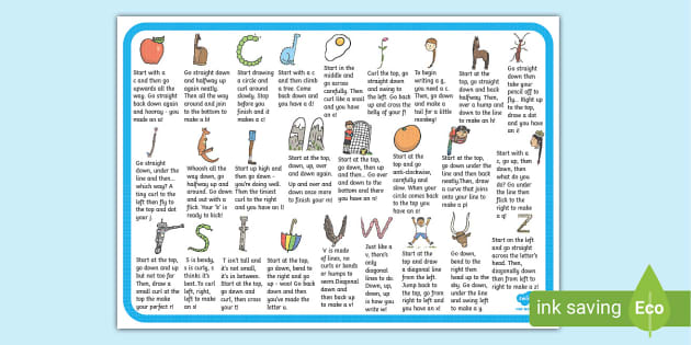 Alphabet Letter Shapes Letter Formation Rhymes Word Mat