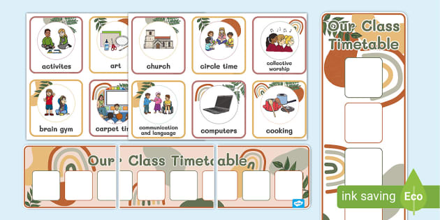 EYFS Muted Rainbow Reception Visual Timetable - Twinkl
