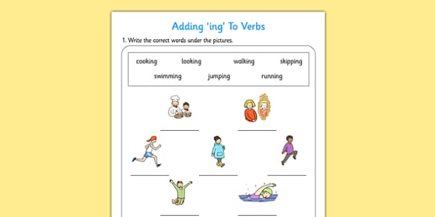 Verbs Adding Ing