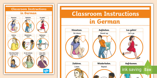 👉 German Classroom Instructions Display Poster - Twinkl