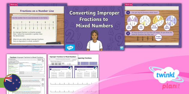 Level 3 Fractions: Read and Write Improper and Mixed Fractions Lesson 1