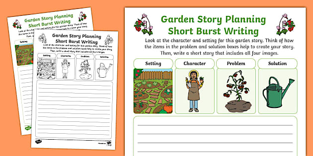 Garden Story Planning Short Burst Writing Template