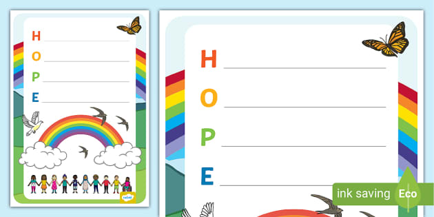 Hope Acrostic Poem Template (teacher made) - Twinkl