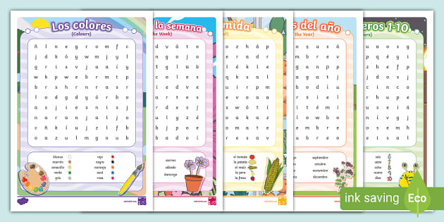 👉 Spanish: KS1 Word Search Pack (teacher made) - Twinkl
