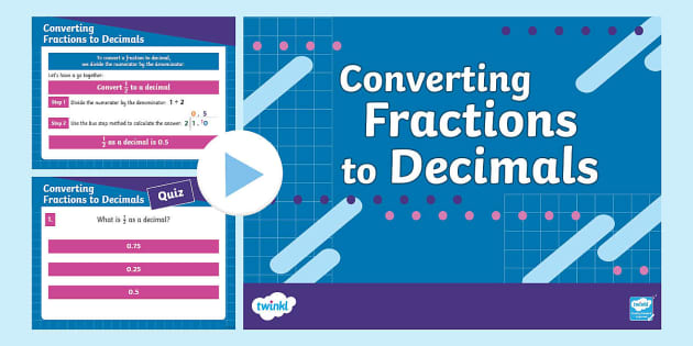 �� * NEW * Converting Fractions to Decimals PowerPoint