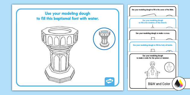 Flame: Creative Children's Ministry: Baptism Symbols Play Dough Mat