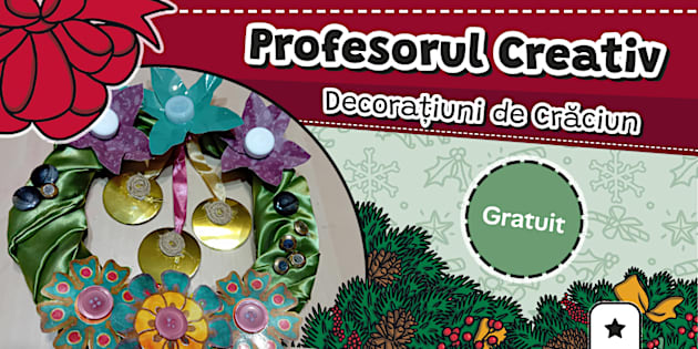 * NEW * Coroniță de Crăciun din materiale textile – Profesorul creativ Decorațiuni de Crăciun