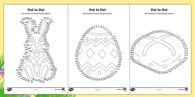 Easter Dot To Dot Worksheets Primary Resource