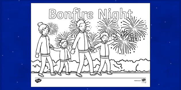 Bonfire Night Colouring Page teacher Made Twinkl