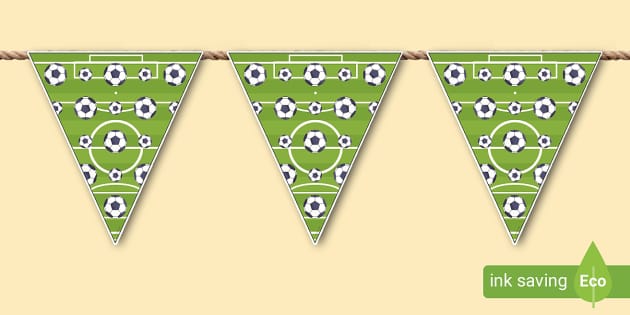Football Patterned Bunting (teacher made) - Twinkl