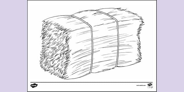 FREE Hay Bale Colouring Sheet Colouring Sheets Twinkl