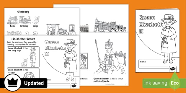 Read and Colour Non-Fiction Booklet: Queen Elizabeth II