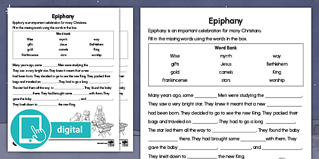 Epiphany Fill In The Blank Worksheet
