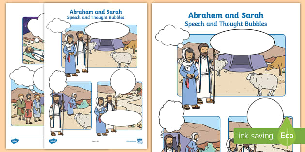 Abraham and Sarah Bible Story Speech and Thought Bubble Worksheets