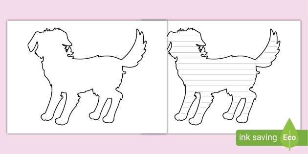 Dog Template Writing Frame (teacher made) - Twinkl