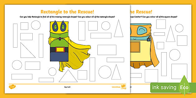 👉 Shapes with 4 Sides to the Rescue! Worksheets - Twinkl