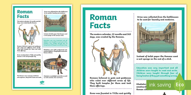 Roman Facts Poster for Kids | Roman Poster (teacher made)
