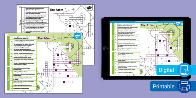 Atomic Crossword for 6th 8th Grade (Lehrer gemacht) Twinkl
