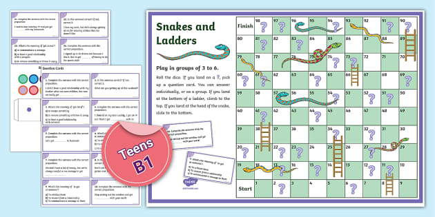 Esl Board Game: Phrasal Verbs With 'get' [teens, B1]