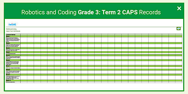 Teacher Grade 3 - Robotics and Coding - Term 3 - Week-by-week ...