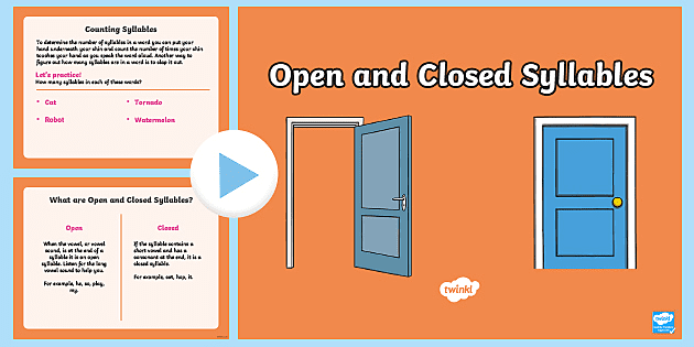 Open and Closed Syllables explained PowerPoint presentation