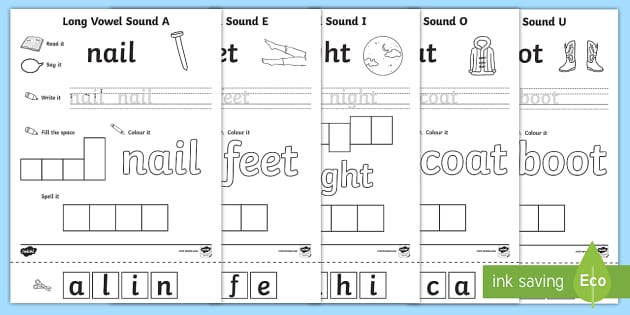 long vowel sounds worksheets bumper pack teacher made