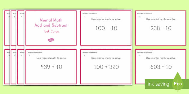 Add And Subtract 10 And 100 Task Cards Twinkl