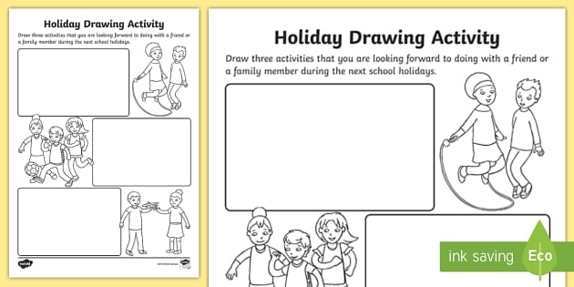 drawing holiday homework for class 4