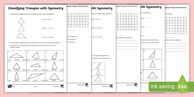 Classifying Triangles With Symmetry Differentiated Worksheet 5006