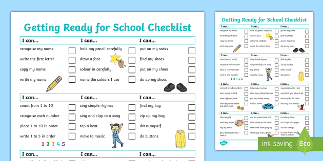 Before Going To School Checklist