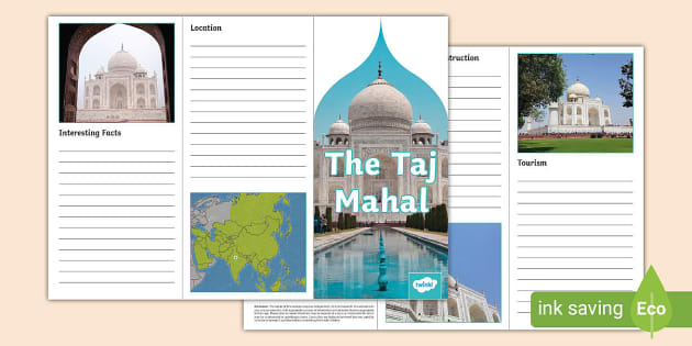 Taj Mahal Leaflet Template - Twinkl