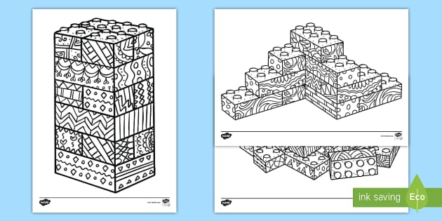 Afskrække Unravel Specialisere Building Brick Mindfulness Colouring Pages (teacher made)