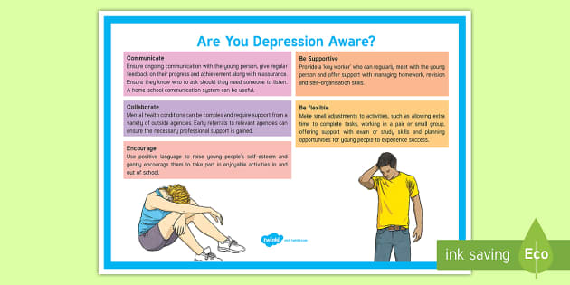 Depression resource for Teachers - A4 Display Poster
