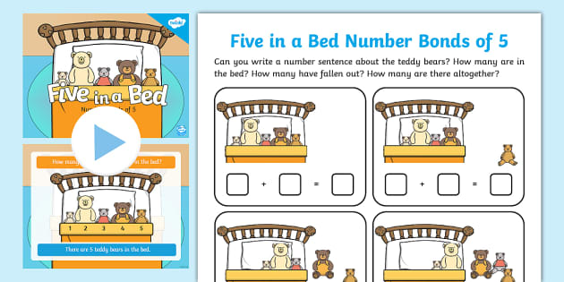  Five In A Bed Number Bonds To 5 Resource Pack