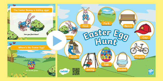 イースター英語パワーポイント Easter Positional PowerPoint- Where is the Egg?