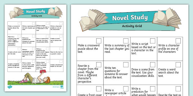 Novel Study Activity Grid (Hecho por educadores) - Twinkl