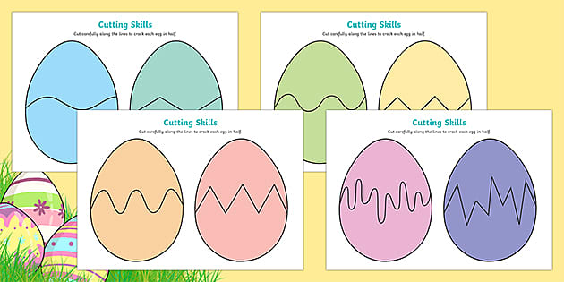 Easter Scissor Skills Cutting Practice