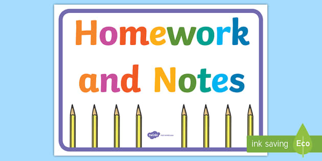 Homework And Notes Pencil Display Poster Pencil Page Border