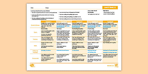 'ue' Saying  Yoo  And  Oo  Lesson Plan - Level 5 Week 12