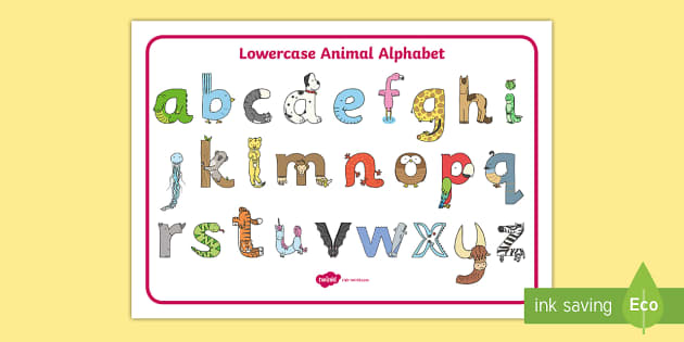 Lower Case Animal Alphabet Image Mat