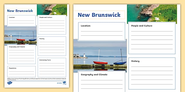 New Brunswick Fact File Template (teacher made) - Twinkl