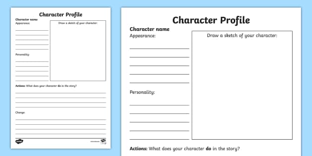 Character Profile Writing Template Characters Writing